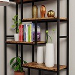 Industrial 6-Shelf Open Bookcase for Mancave