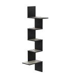 Stylish 5-Shelf Gray/Black Corner Shelf Unit