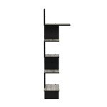 Stylish 5-Shelf Gray/Black Corner Shelf Unit