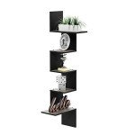 Stylish 5-Shelf Gray/Black Corner Shelf Unit