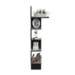 Stylish 5-Shelf Gray/Black Corner Shelf Unit
