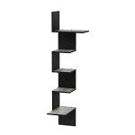 Stylish 5-Shelf Gray/Black Corner Shelf Unit