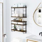 Rustic Wall Mounted Floating Shelves - Brown Set