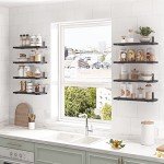 Rustic Floating Shelves Set for Mancave – 8 Pieces