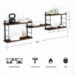 Rustic Wall Mounted Floating Shelves - Brown Set
