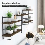 Rustic Wall Mounted Floating Shelves - Brown Set