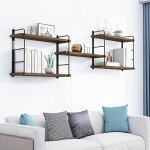Rustic Wall Mounted Floating Shelves - Brown Set