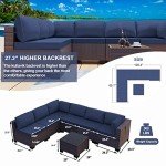 7-Piece Outdoor Rattan Sofa Set with Cushions
