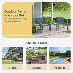 Modern 3-Piece Patio Furniture Set for Mancave