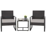 Stylish 3-Piece Wicker Bistro Set for Outdoors