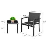 Modern 3-Piece Patio Furniture Set for Mancave