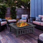 Yaheetech 34" Outdoor Fire Pit Table with Cover
