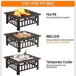 Yaheetech 34" Outdoor Fire Pit Table with Cover