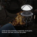 55.9 cm Outdoor Fire Pit with Mesh Cover