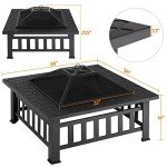 Yaheetech 34" Outdoor Fire Pit Table with Cover