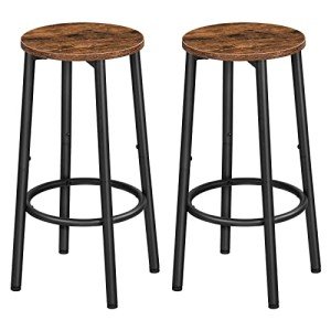 Industrial Bar Stools with Adjustable Feet - Set of 2