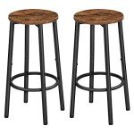 Industrial Bar Stools with Adjustable Feet - Set of 2