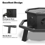 Hykolity 35" 2-in-1 Fire Pit & Grill