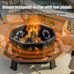 35-Inch Outdoor Fire Pit for Backyard and Camping