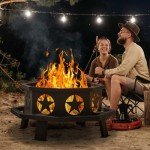 35-Inch Outdoor Fire Pit for Backyard and Camping
