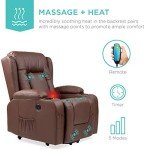 Electric Power Lift Massage Recliner Chair - Brown