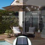 10' Deluxe Solar LED Patio Umbrella with Tilt Adjustment