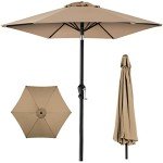10ft Steel Patio Umbrella with Crank - Tan
