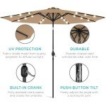 10' Deluxe Solar LED Patio Umbrella with Tilt Adjustment
