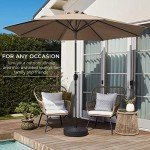10ft Steel Patio Umbrella with Crank - Tan