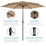 10ft Steel Patio Umbrella with Crank - Tan