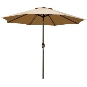 Blissun 9' Tan Patio Umbrella with Tilt Crank