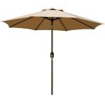 Blissun 9' Tan Patio Umbrella with Tilt Crank