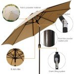 Blissun 9' Tan Patio Umbrella with Tilt Crank