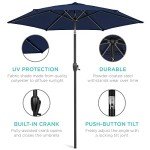 7.5ft Heavy-Duty Navy Blue Patio Umbrella