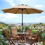 Blissun 9' Tan Patio Umbrella with Tilt Crank
