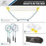 Easy Setup Badminton Net Set with Rackets