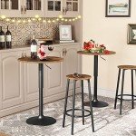 Industrial Bar Stools with Adjustable Feet - Set of 2
