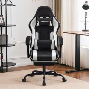 Ergonomic Gaming Chair with Footrest and Lumbar Support