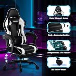 Ergonomic Gaming Chair with Footrest and Lumbar Support