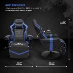 Blue Gaming Recliner with Cupholder and Footrest