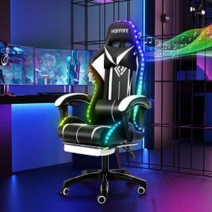 HOFFREE RGB Gaming Chair with Speakers and Massage