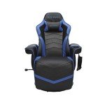 Blue Gaming Recliner with Cupholder and Footrest