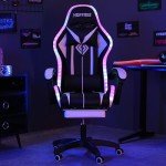 HOFFREE RGB Gaming Chair with Speakers and Massage