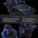 Blue Gaming Recliner with Cupholder and Footrest