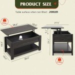 Modern Lift Top Coffee Table with Hidden Storage