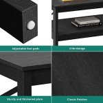 Stylish Black Rectangular Coffee Table with Metal Support