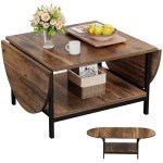 SAYGOER Dark Brown Extendable Coffee Table