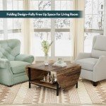 SAYGOER Dark Brown Extendable Coffee Table