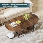 SAYGOER Dark Brown Extendable Coffee Table