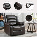 Comfortable Faux Leather Recliner Chair for Mancave